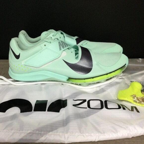 Nike Air Zoom LJ Elite Mint Foam Green Track Spikes DR9924-300 Men's Size 10 - Picture 1 of 9